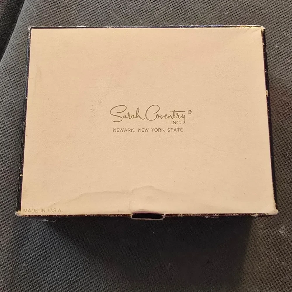 Sarah Coventry Allusion 1968 AB Brooch & Clip Earrings Set w/ Box.